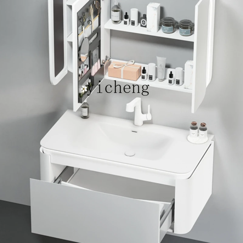 

XL Ceramic Table Storage Cabinet Tube Washing Integrated Intelligent Bathroom Cabinet Combination Bathroom Cabinet