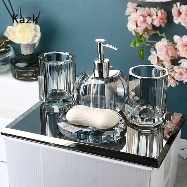 Ravishing Swarovski Crystal Gold or Silver Bathroom Accessories