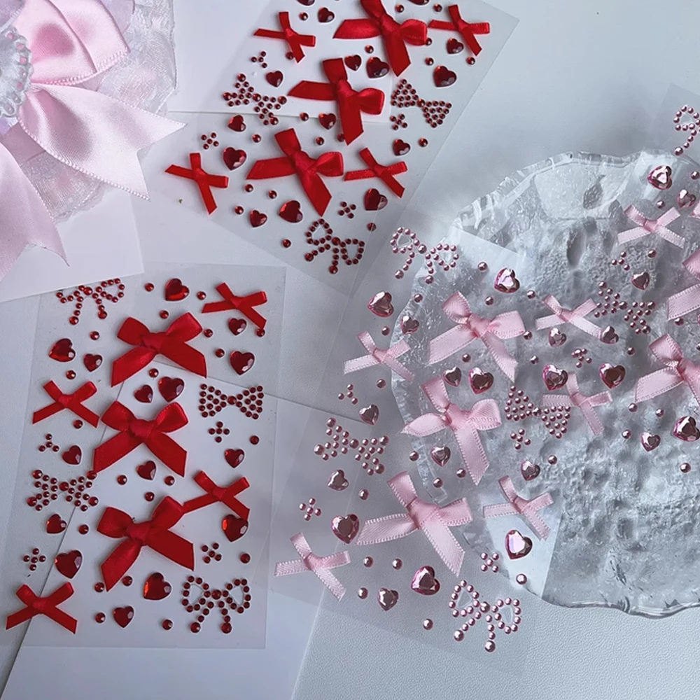 Rhinestone Bow Stickers (6 Pcs) - Self-Adhesive Glitter Decals For Water Bottles, Mugs, Phones - View #7