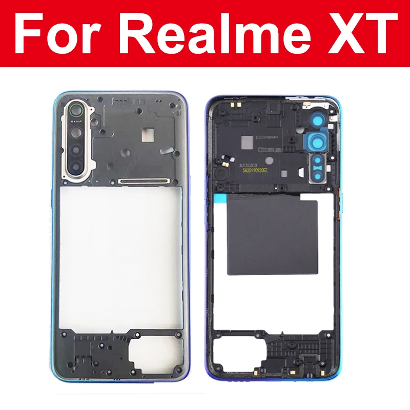 OPPO Realme XT용 미들 프레임 하우징 베젤, 사이드 키가 있는 미들 프레임 홀더, 카메라 렌즈 커버 부품