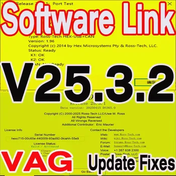 Software Diagnostico Auto VAGC0M, Link per Download, Scanner OBD2 USB per Win10, Aggiornamento 25.3.2, Programma VAG COM per Riparazione Auto