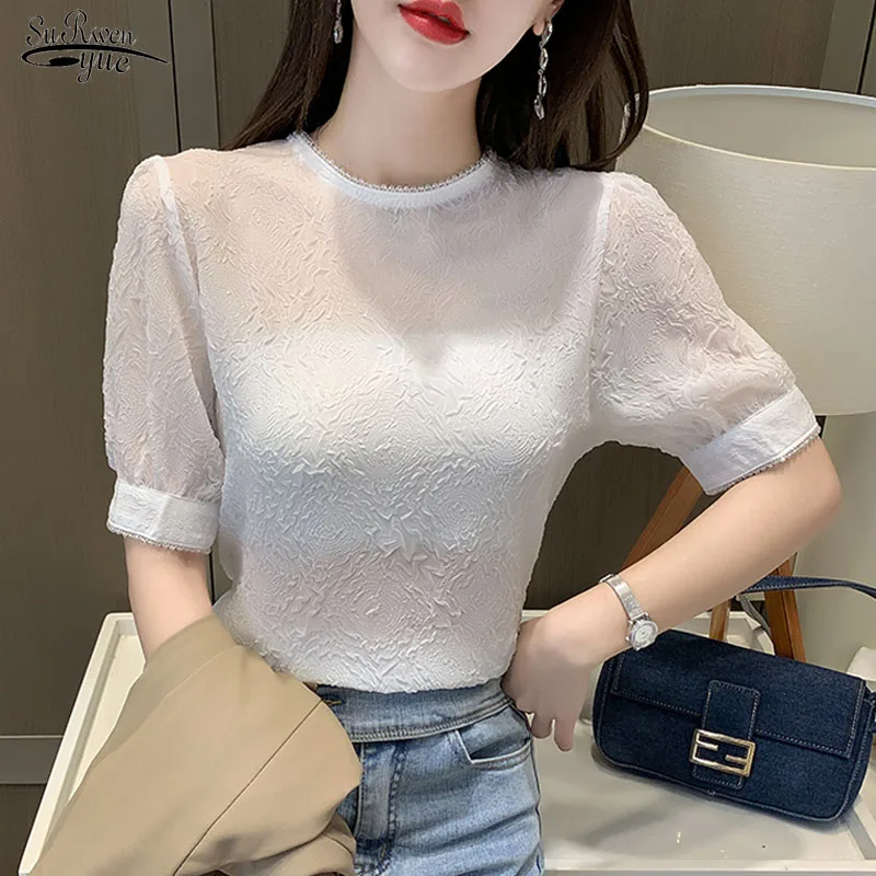 

Элегантные шифоновые топы с бусинами, женская рубашка с цветочным принтом на бретельках, плиссированная блузка с коротким рукавом, женская летняя блузка, блузы 19849