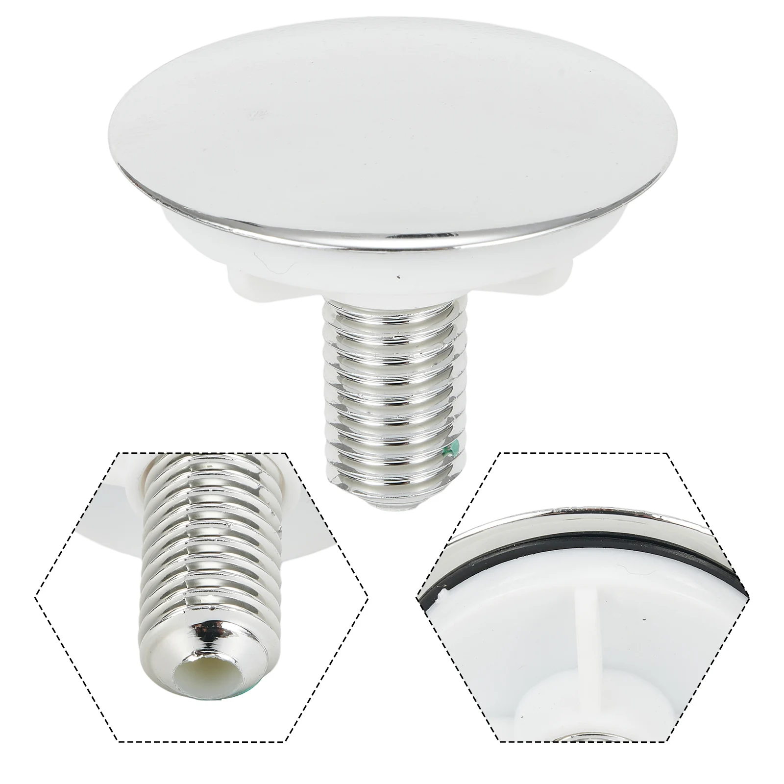 ABS Chrome Tap Hole Stopper Cover, Blking Plug, luminária de cozinha, acessórios para pia, bacia de plástico, 49mm, 1Pc