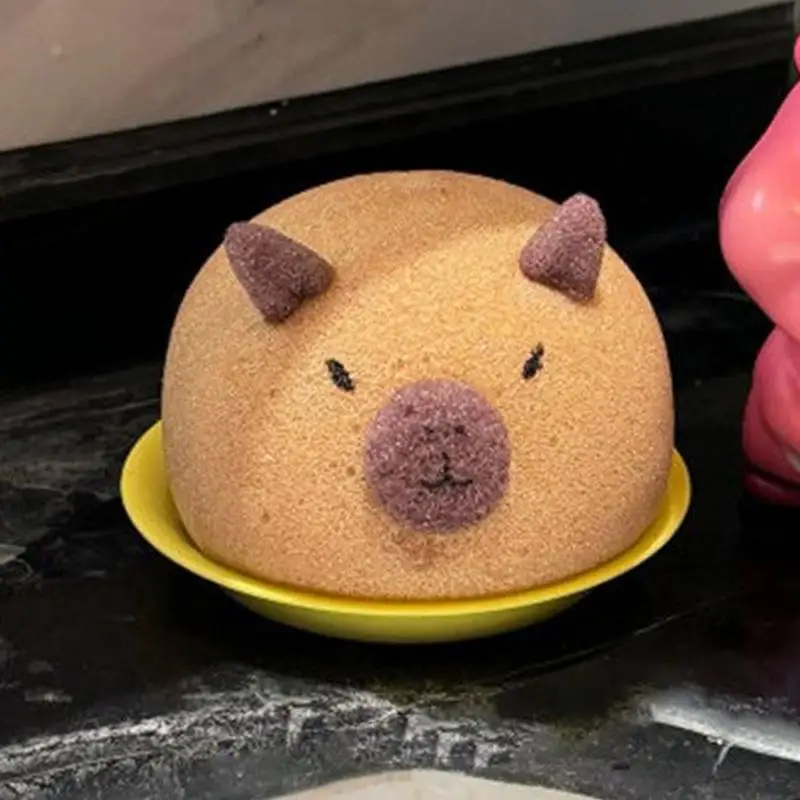 Capybara Bath Sponge Ball Cute Cartoon Animal Baby Shower Brushes Body Cleaning Brush Bubble Sponges Bathroom Accessories 4