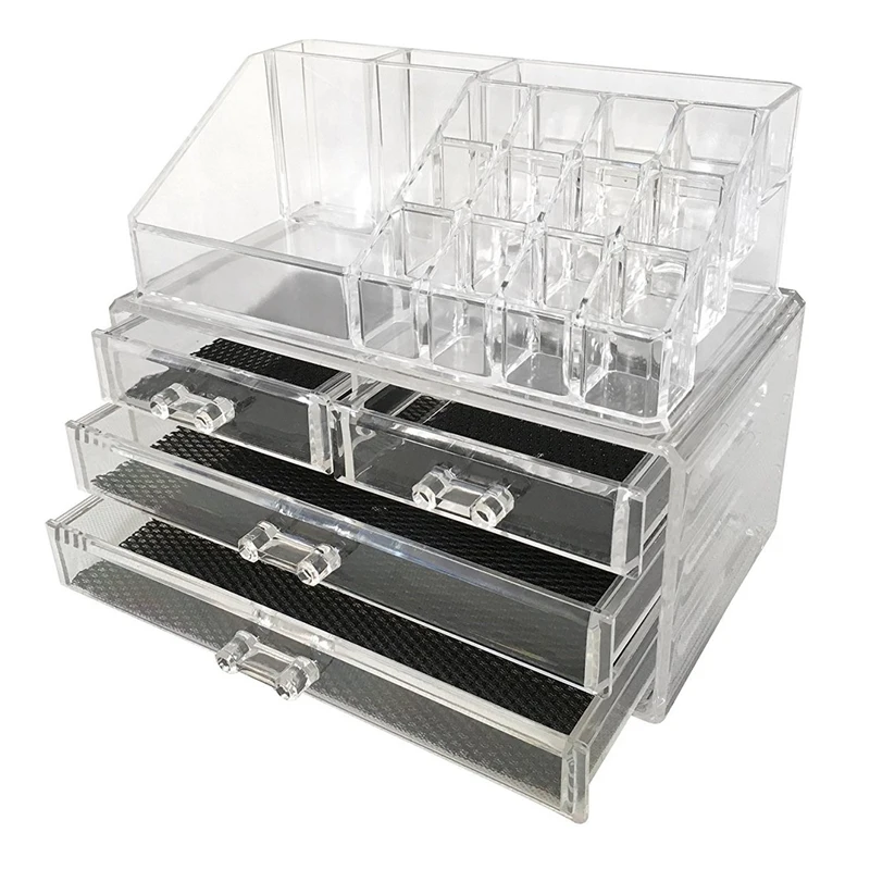New Clear Acrylic Makeup Organizer Drawer Storage Box Skin Care Home Desktop Women Makeup Tools Jewelry Lipstick Storage Case 5