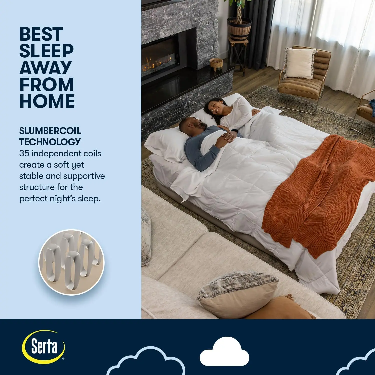 Queen Air Mattress with Dual Pumps-Self-Inflating, Never Flat Technology for Comfortable Sleep