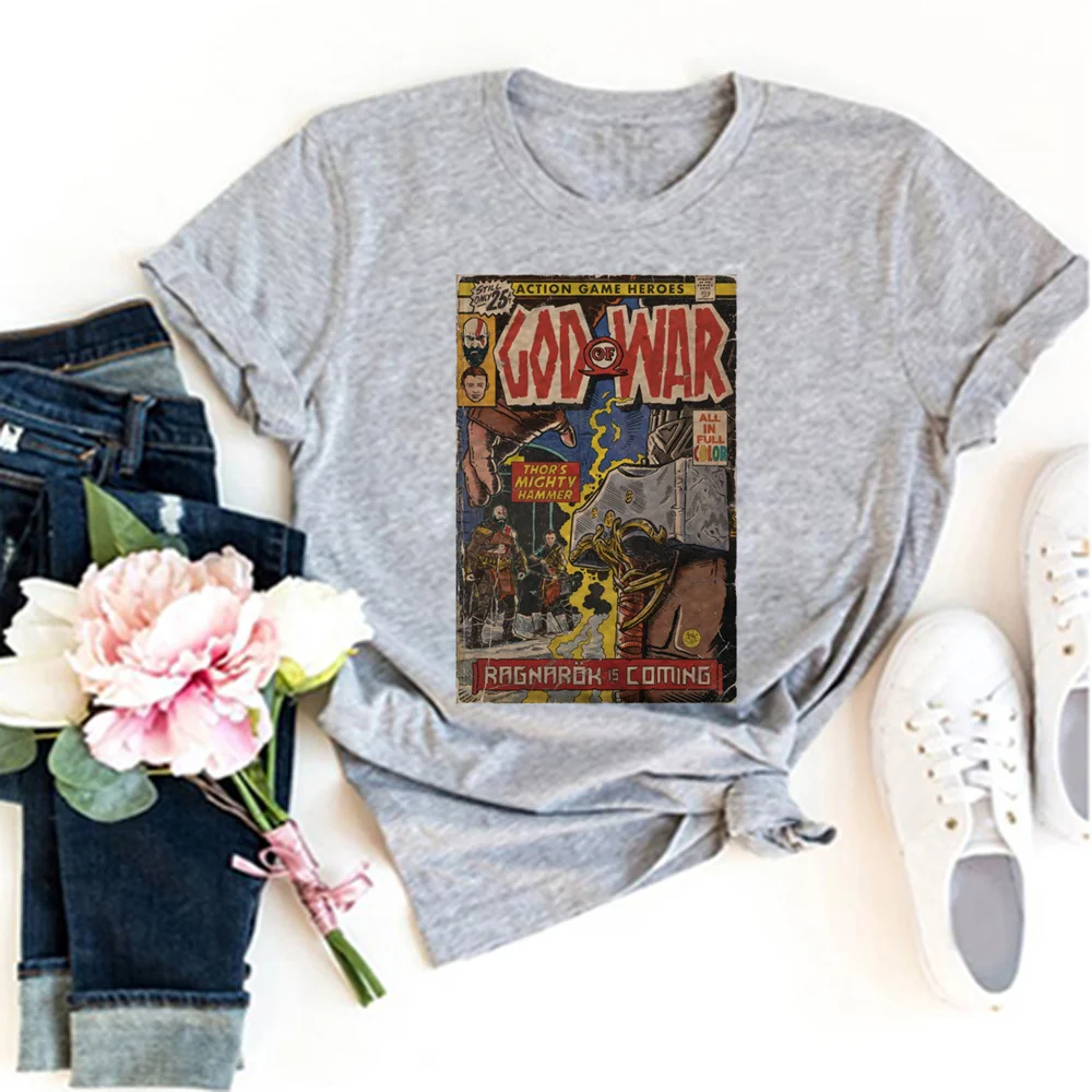 God Of War Ragnarok Comic T Shirt Women Graphic Funny Streetwear Top Female Japanese Designer Clothing