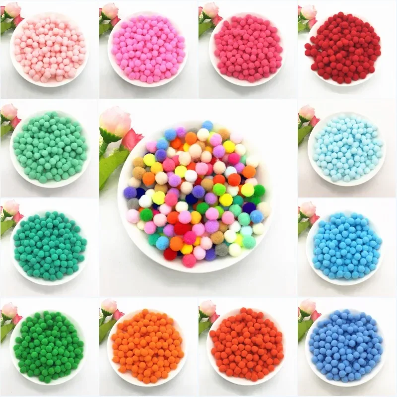 

Wholesale 50/100g 8mm Mini Pom Poms Balls Furball DIY Kids Toys Pompones Manualidades Garment Sewing Home Wedding Craft Supplies