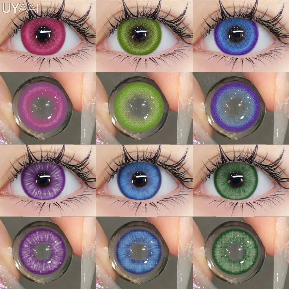 Contact Lenses 1 Pair Colorful Contact Lenses Eyes Blue Eye Anime Cosplay Lenses Purple Colored Pink y2k Colorcon Red Lens