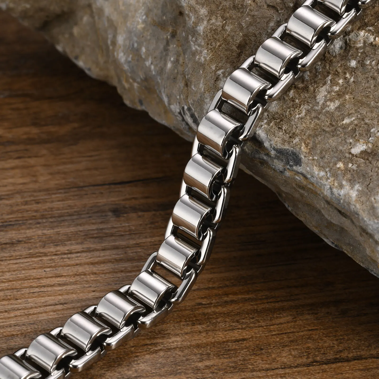 Vnox Heavy Bold Fahrrad-Gliederkettenarmbänder für Herren, Punk-Edelstahl-Armband, kreativer Herrenschmuck