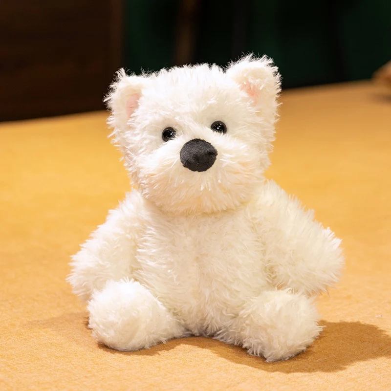 Cute Plush West Highland Dog Plush Toy White Terrier Dolls Stuffed Soft Dog Pillow Kawaii Toy for Birthday Gift