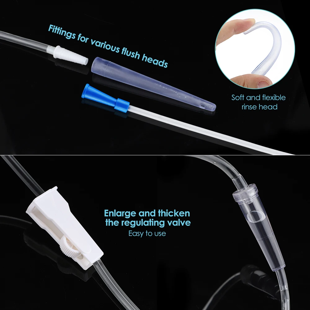 Rectal Enema for Cleaning 1.2L Protable Enema Bag Kit Safety Health Vaginal Anal Silicone Water Colon Cleansing Enteroclysm