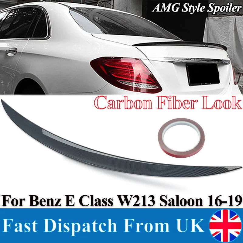For Mercedes-Benz E Class W213 Tail Spoiler Lip Saloon E200 D E300d E400d Rear Spoiler Carbon Fiber Look