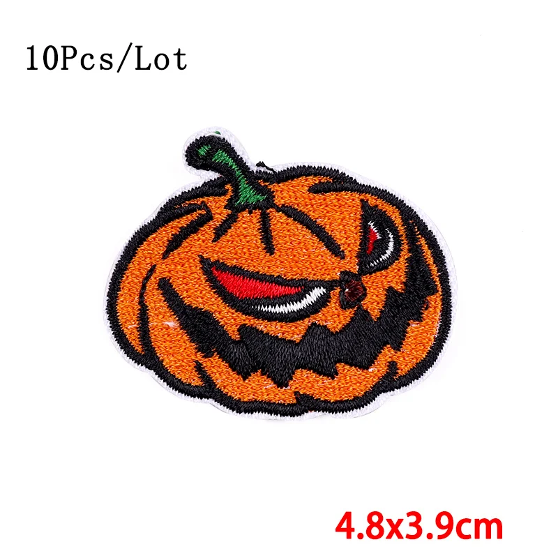 10Pcs/Lot Halloween Patch Iron On Patches On Clothes All Saints Day  Embroidered Patches For Clothing Hook Loop Patch For Clothes - AliExpress