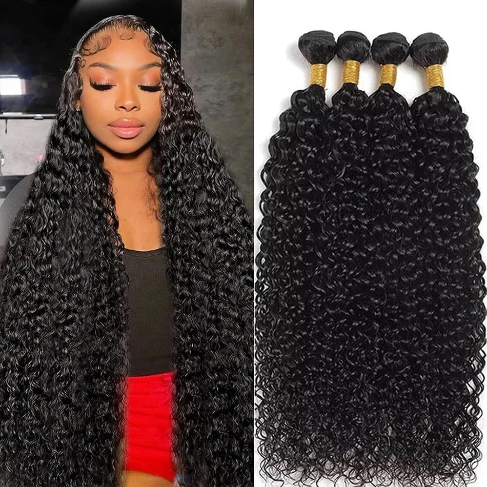 Water Wave Human Hair Bundles Deal 12A Unprocessed Virgin Deep Curly Weave Raw Human Hair Extensions Tissage For Women 100g/pc