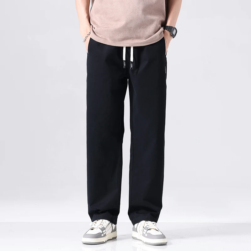 2024 Summer Elegant Fashion Harajuku Slim Fit Ropa Hombre Loose All Match Sport Casual Pants Solid Pockets Straight Leg Pants