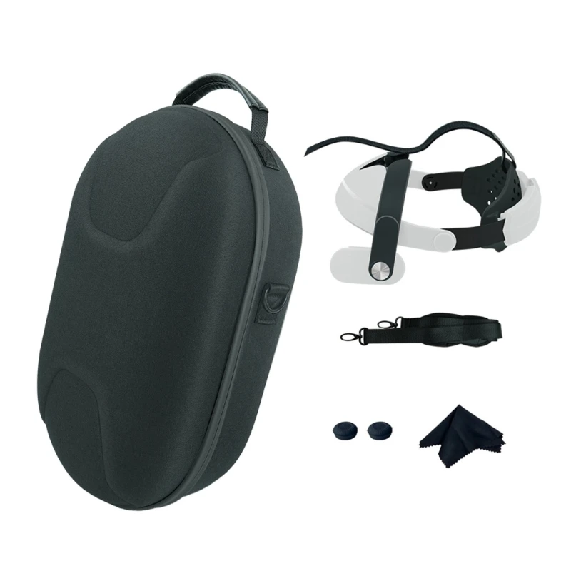 

K8 Head Strap for Meta Quest 3 Virtual Reality Headset with Bag & Joystick Caps Increase Supporting Durability