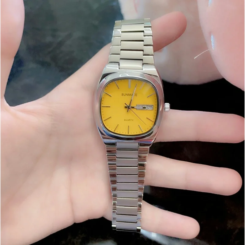 Quartz Watch for Men Miyota Movement Retro TV and Women Square