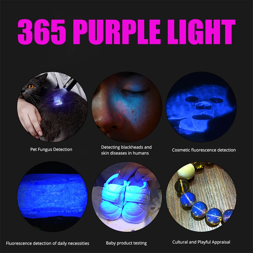 Mini Torcia UV 365nm COSMOIN – Luce Viola Per Rilevare Banconote, Macchie, Muschio, In Alluminio