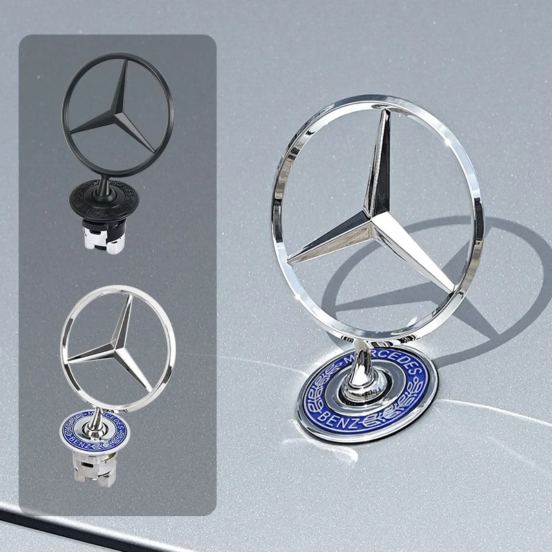 Étiquette de capot de voiture en alliage de Zinc, Badge étoile 3D, emblème de capot avant de voiture, Mercedes Benz W203 W204 W205 W206 W212 W213 W222 W223 E300