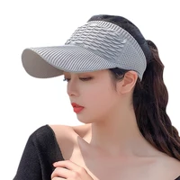 New Solid Color Cotton Empty Top Hat Outdoor Sports Cycling Visors Hats Breathable Hole Sun Hat Elastic Adjustable Baseball Caps 6