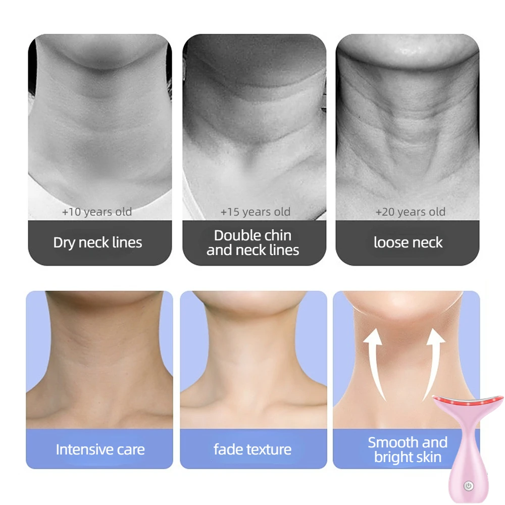 Neck Face IPL Light Wrinkle Neck Face Skin Massager fast Lifting Firming Anti-wrinkle Reduce Double Chin LED Photon Therapy neck face massager