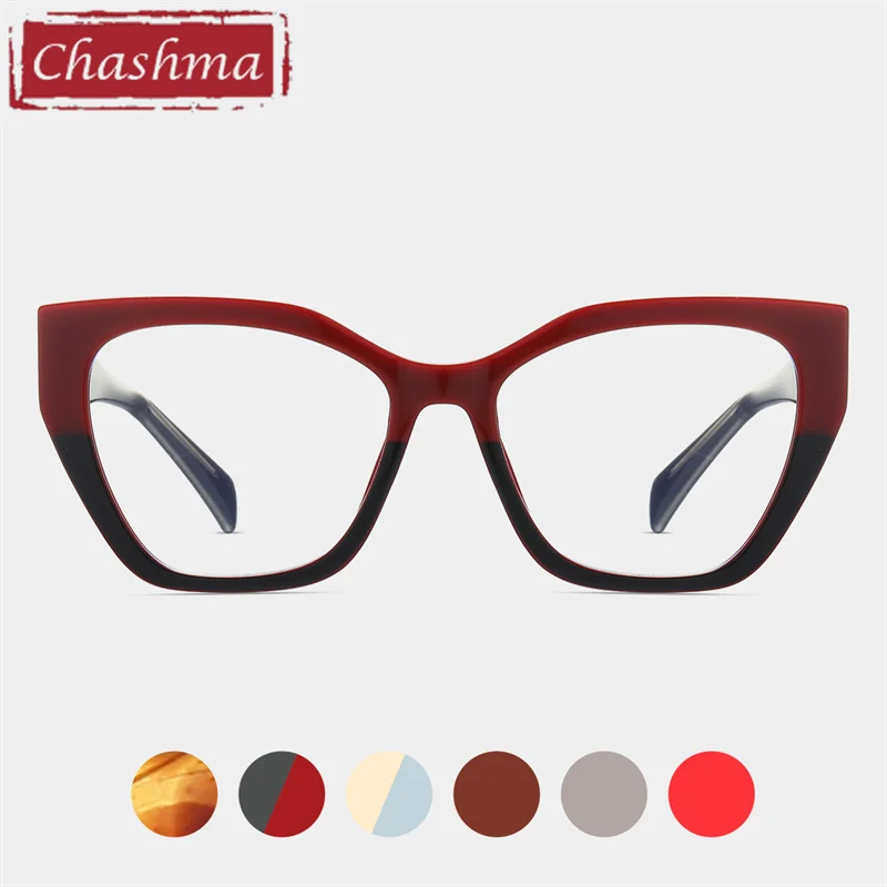 

Chashma Fashion Female Glasses Sunglasses Frame Eyeglasses Optical Transparent Lens Designer TR90 Light Frames Women