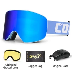 Enhanced Ski Goggles: Anti-Fog Cylindrical Lens, UV Protection, Winter Sports Eyewear (Blue set)
