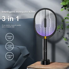 

Electric Flies Swatter Killer With UV Light USB Rechargeable LED Lamp Summer Mosquito Trap Racket Anti Insect Bug Zapper 3000V
