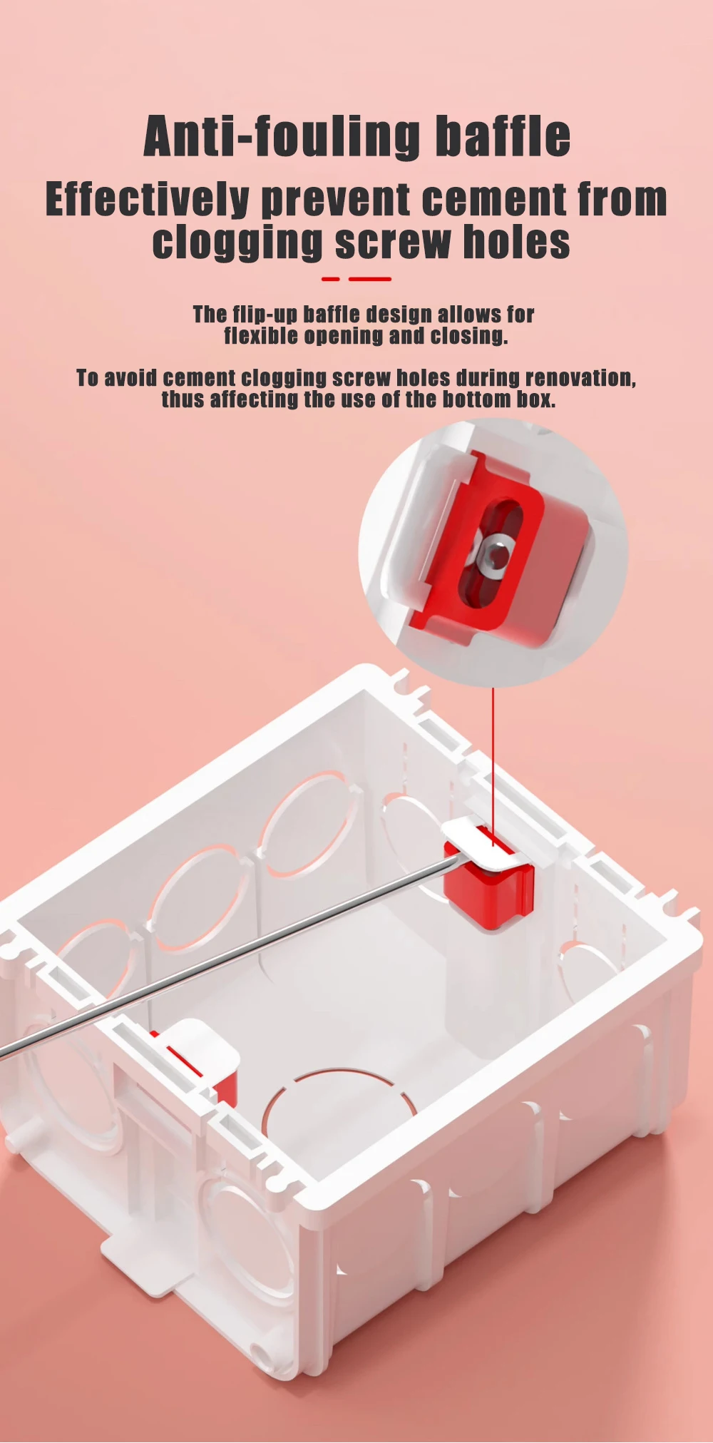 Type 86 concealed bottom box, switch and socket concealed box, PVC fireproof and