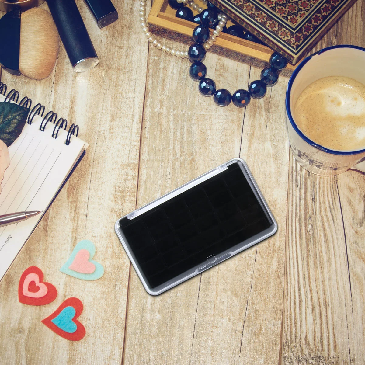 

Пустые многоразовые контейнеры для косметики, палитра для красоты, косметики, помады, бальзама для губ, теней для век, румян, белый, черный