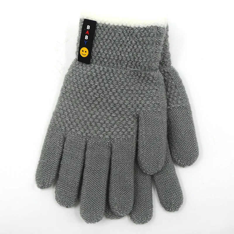 6-10 Years Old New Fashion Kids Thick Knitted Gloves Warm Winter Gloves Children Stretch Mittens Boy Girl Infant Accessories 4