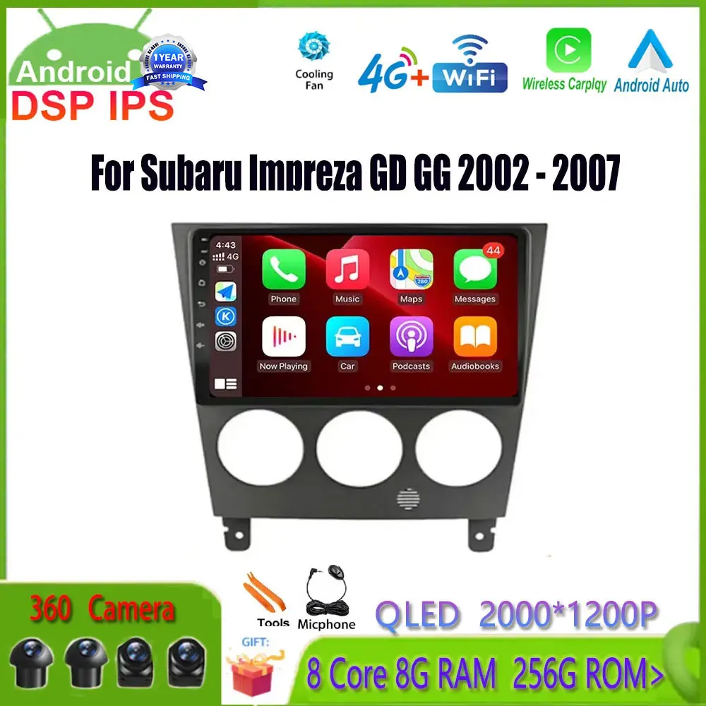 

Автомагнитола на Android 14 для Subaru Impreza GD GG 2002-2007, мультимедийный видеоплеер 9 дюймов, DVD-плеер, навигация, Авторадио Navi 2 Din