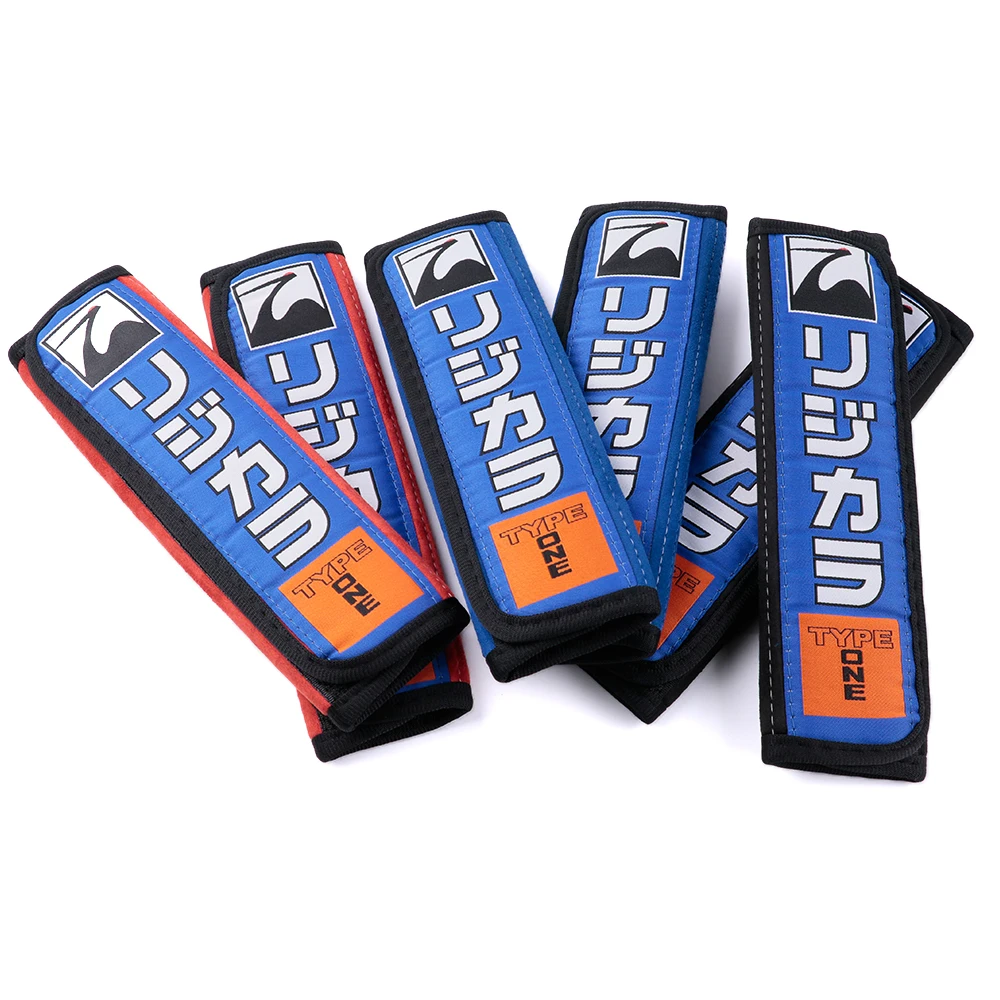 2pcs SPOON Sports JDM Style Suede Seat Belt Cover Soft Harness Pads Shoulder Pad, seat belt covers