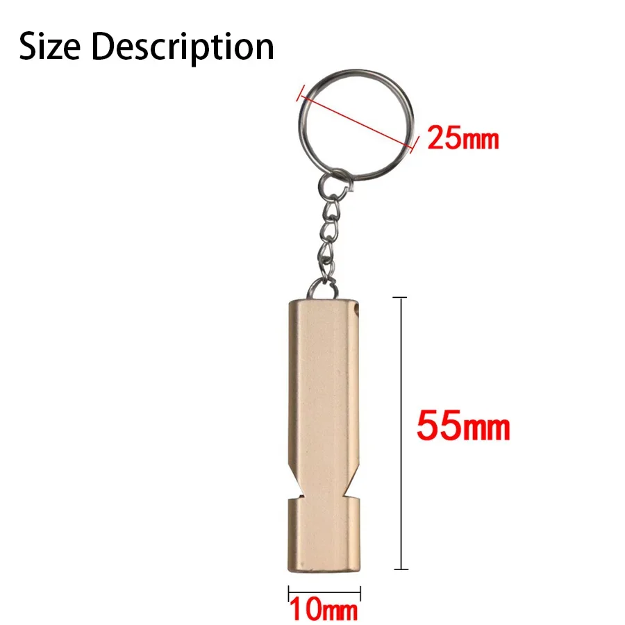 2/4Pcs Survival Whistle Soccer Outdoors High Decibel Portable Flat Aluminum Alloy Dual Frequency Wilderness Emergency Tools