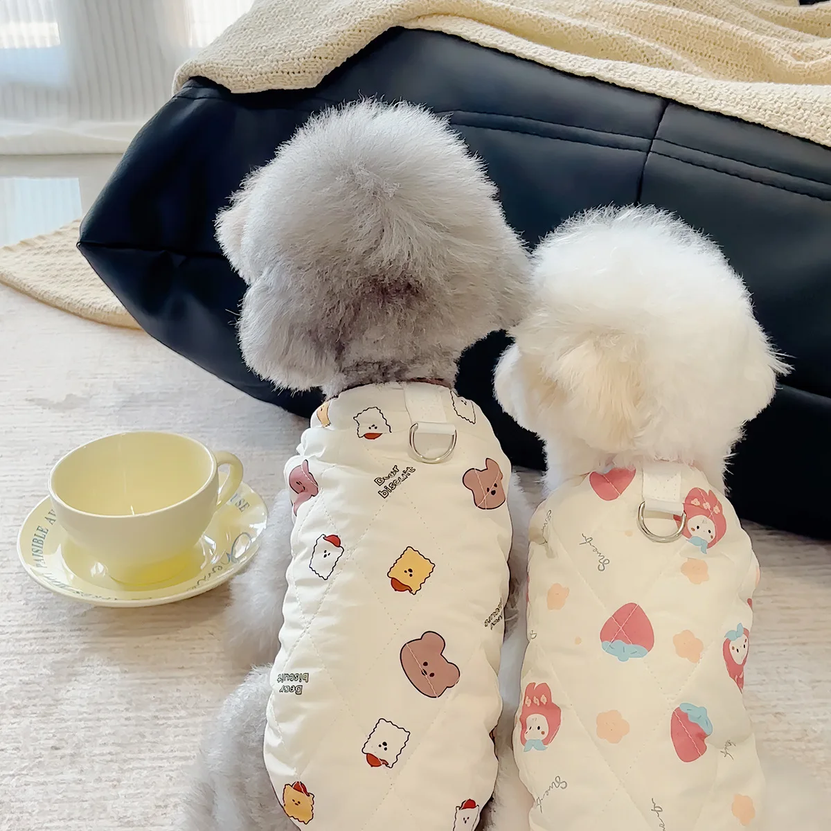 겨울용 따뜻한 면 강아지 옷, 소형 및 중형 애완동물을 위한 보온 고양이 조끼 ..