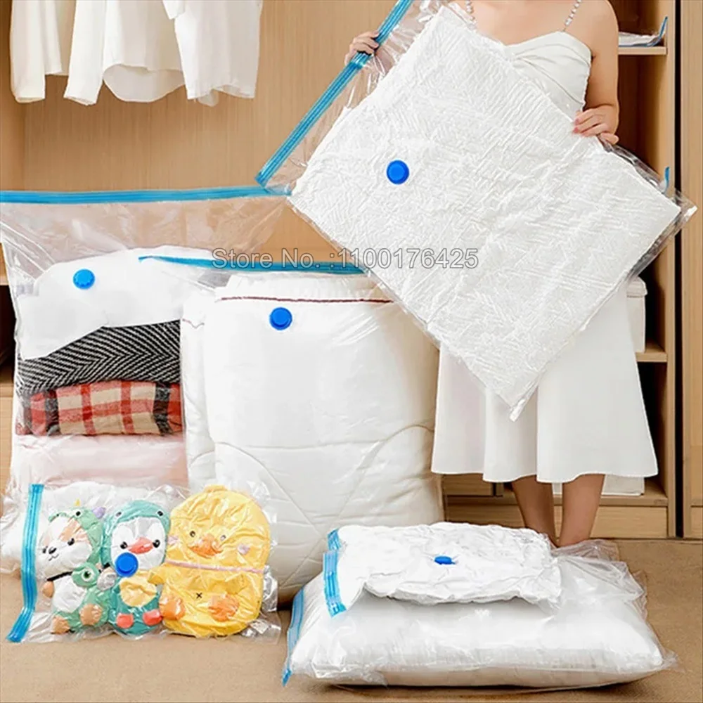 5 Sacs Sous Vide Pour Vêtements & Couettes - 60x40 Cm - Gain De Place Jusqu'à 80% - Réutilisables