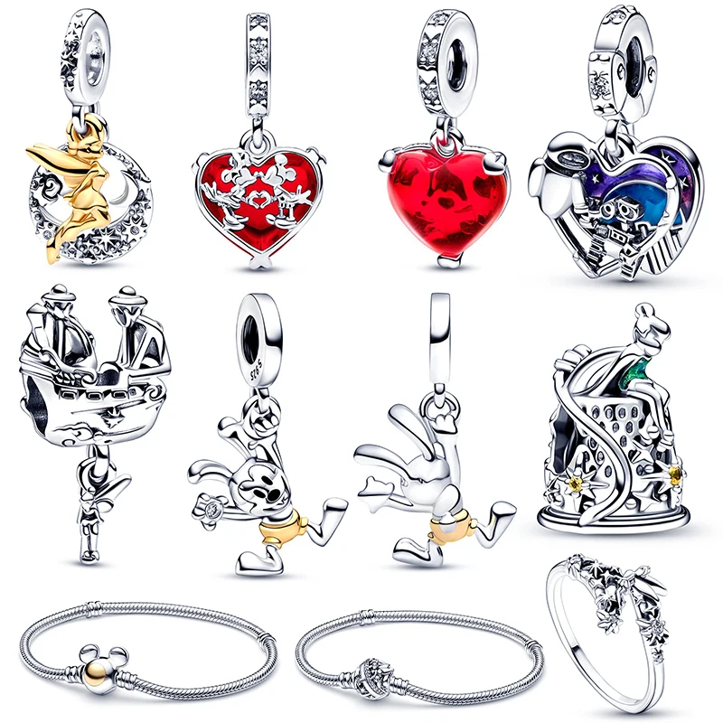 Aoger Disney 100Th Anniversary Spider Man Charms 925 Sterling Silver Original Pandora Charm Jewelry For Women
