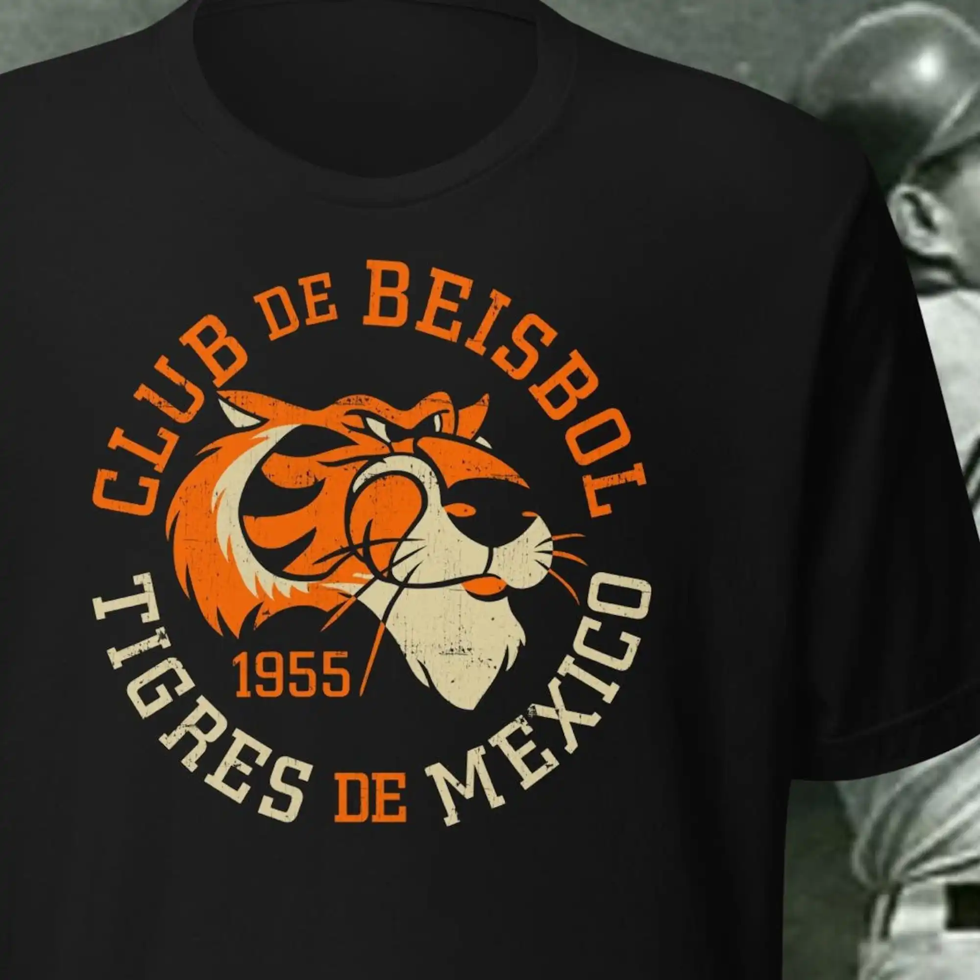 Maglietta Invecchiata Con Logo Tigres De Mexico City Tigers 1955 Club Beisbol