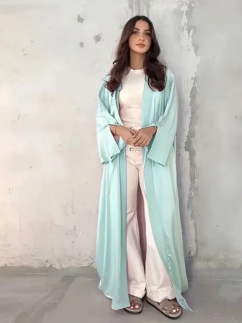 عباية كيمونو وردية مفتوحة للفتيات S.H ARAB SHOP عباية تركية 6