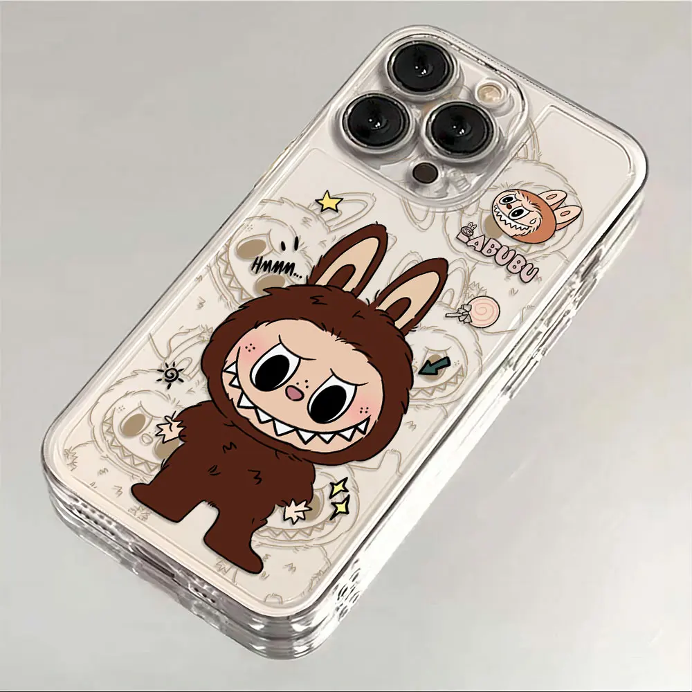 thumbnail image 1 of Funda de teléfono original y bonita de Labubu para iPhone 16, 15, 14, 13, 12, 11, Mini Pro Max, X, XR, XSMax, 6S, 6, 7, 8 Plus, SE20, funda transparente, 1 of 5