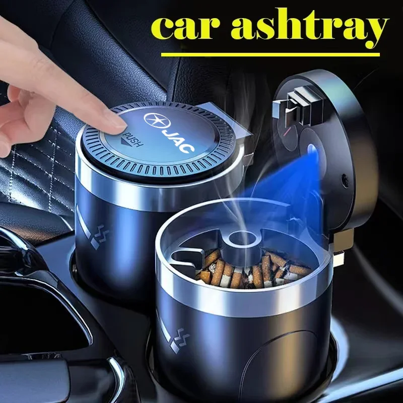 Car Cigarette Ashtray Cup With Lid With LED Light Portable Detachable