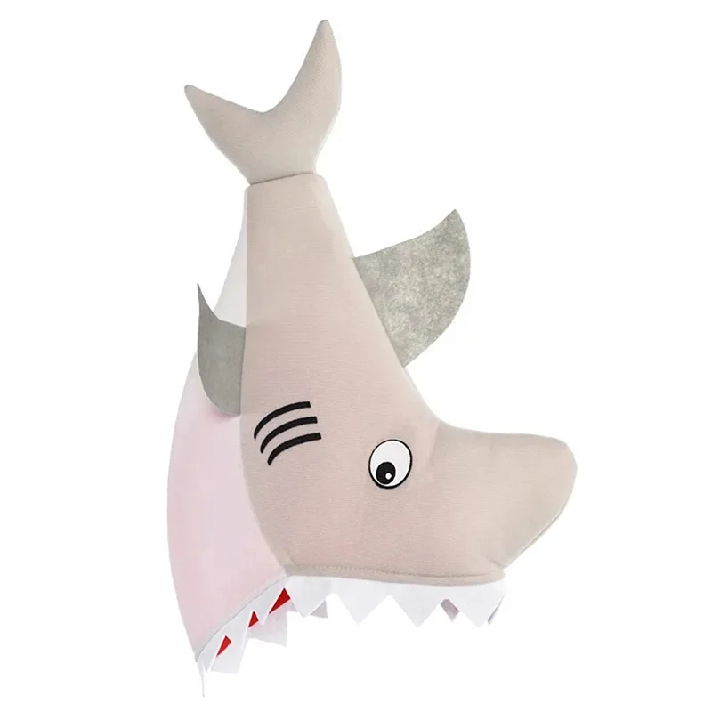 

Plush Shark Head Cover Sharks Hat Men Shark Hat Halloween Costume for Adult Funny Animal Hats Cute Hat Funny Shark