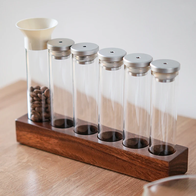 Metal Cap One Way Exhaust Valve Storage Tube Display Glass Bottle Coffee Bean Packaging Bottle Storage Sealed Jar Odor 150mm 120