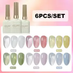 Luxurious 6 - Piece Nail Gel Polish Set - Ideal for Professional and DIY Nail Art (6Pcs Nail Gel 22)