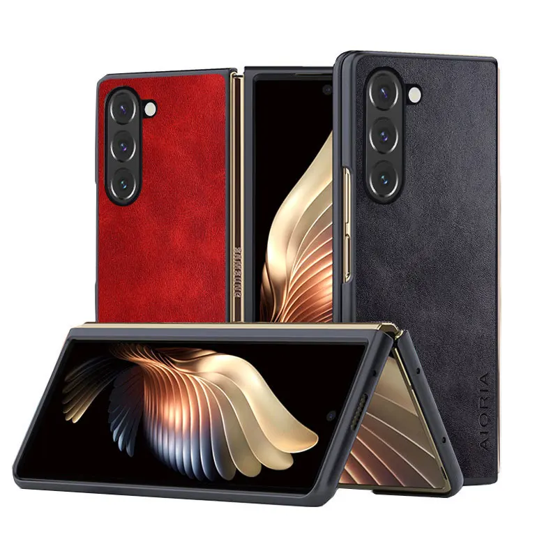Luxurious Vintage Leather Protective Case for Samsung Galaxy Z Fold 6