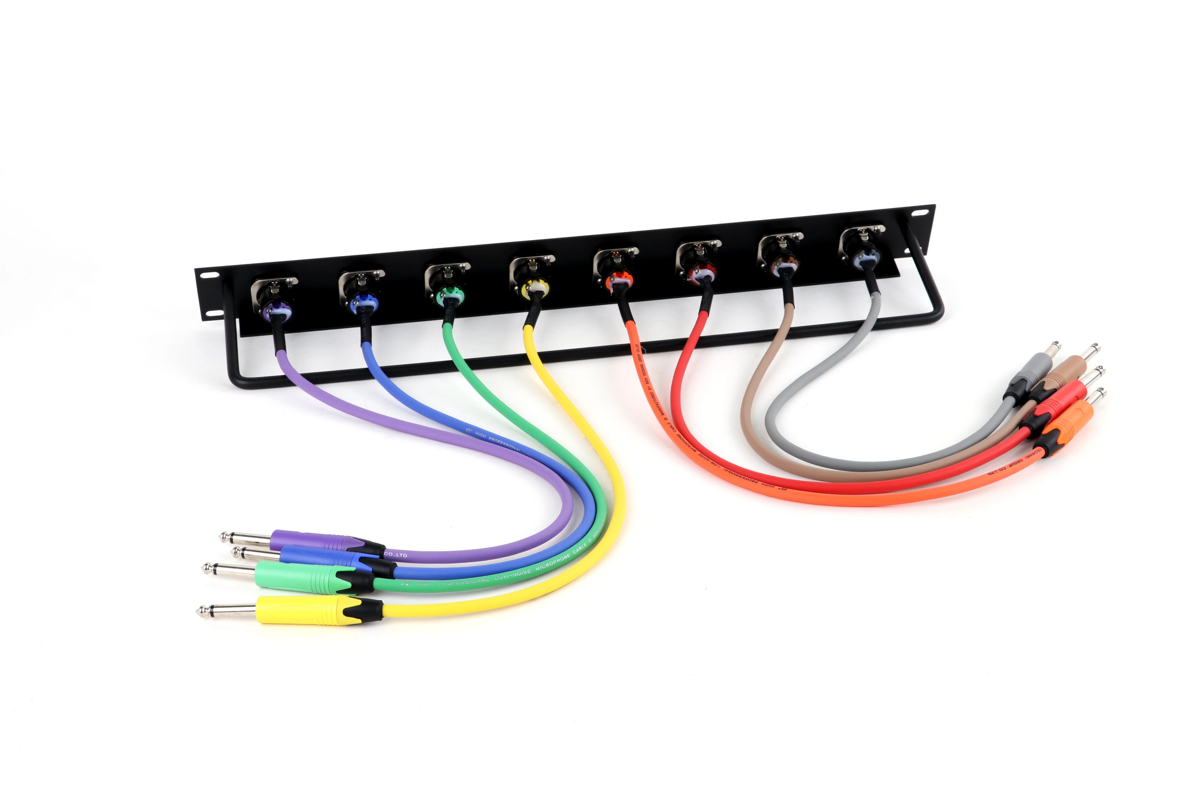 8-Wege 1U Rack XLR Audio Jumper Kabel, XLR Buchse zur 6,35mm 1/4" TS Mono Klinkenstecker Audio-Verlängerungskabel – Detail 5