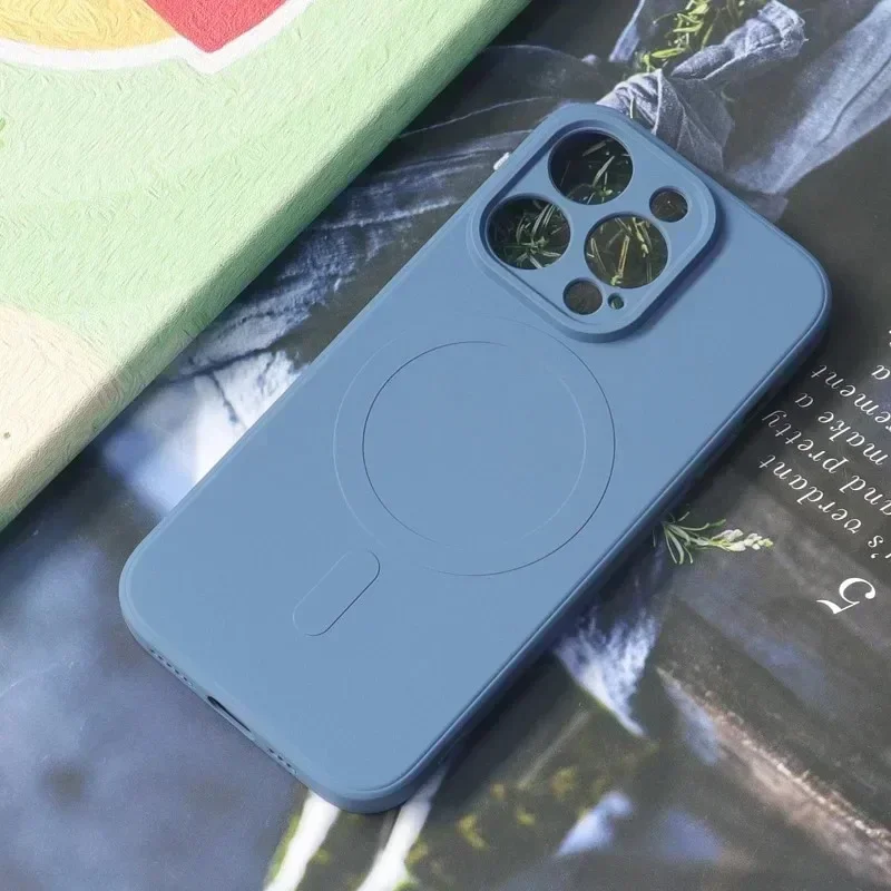 Liquid Silicone Magnetic Shockproof Back Cover with Wireless Charging Compatibility