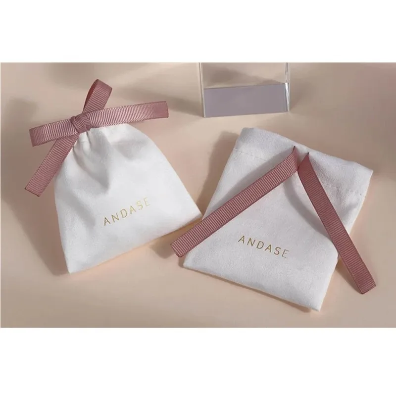 50 custom drawstring bags personalized logo print jewelry packaging bags pouches chic wedding favor bags white flannel bags more 50pcs personalized text logo microfiber business jewelry envelope pouches chic small packaging earrings bags for necklace