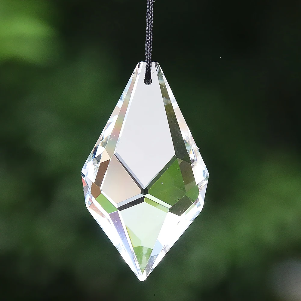 

50MM Chubby Arrowhead Clear Glass Crystal Pendant Faceted Prism Sun Catcher Shiny Dangle Chandelier Lamp Charm DIY Hanging Decor